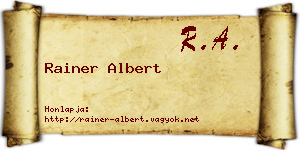 Rainer Albert névjegykártya