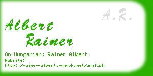 albert rainer business card